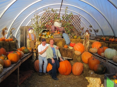 Randy & Mary Lynne in the pumpkin house.